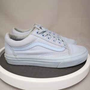 Vans Old Skool Womens Size 5.5 Shoes Light Blue Mono Color Canvas Skate Sneakers